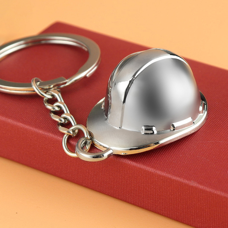 Heavy Equipment Key Ring - Mini simulation metal Hard Hat Keychain