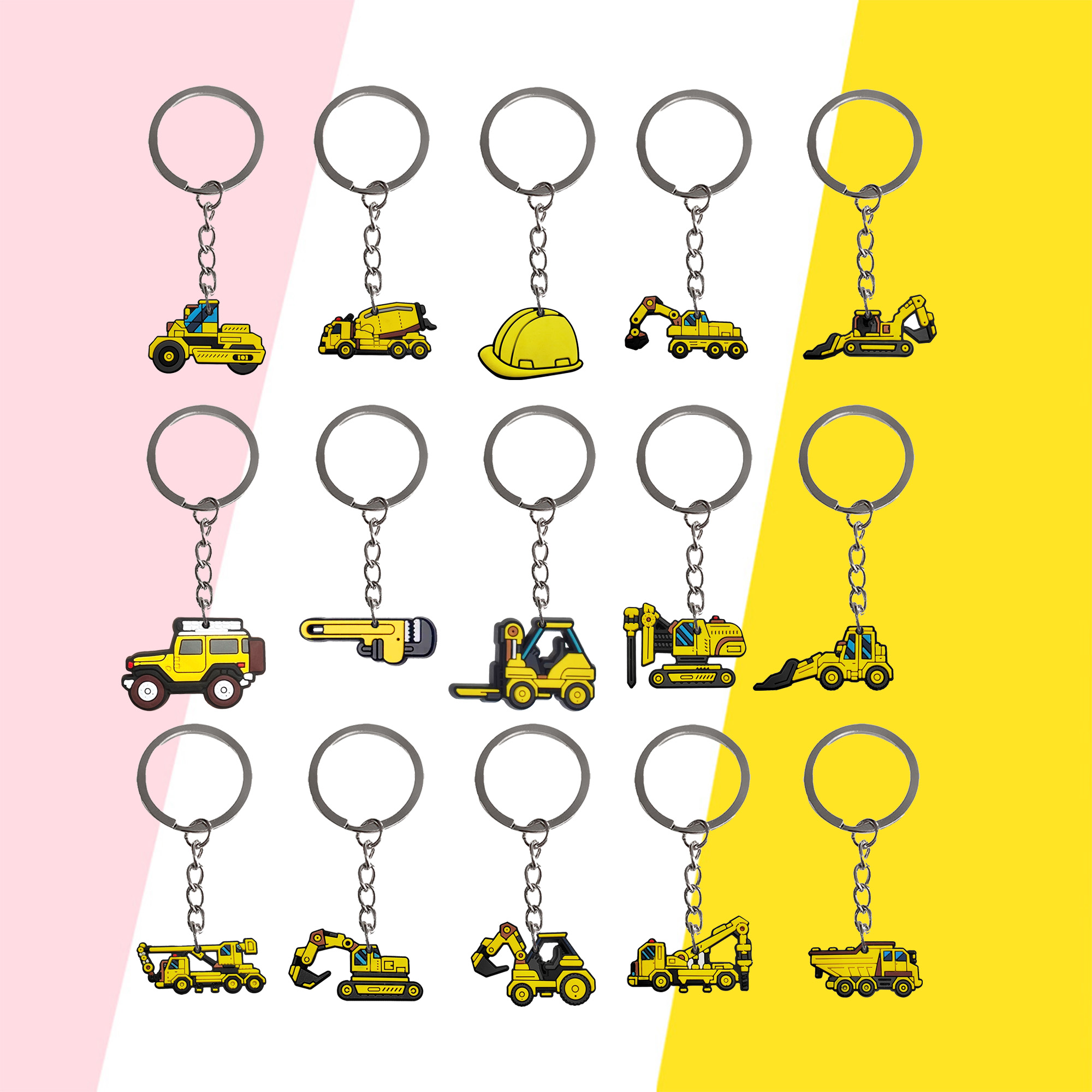 1PCS Keychain Cartoon Engineer - Heavy Equipment Key Ring review and price