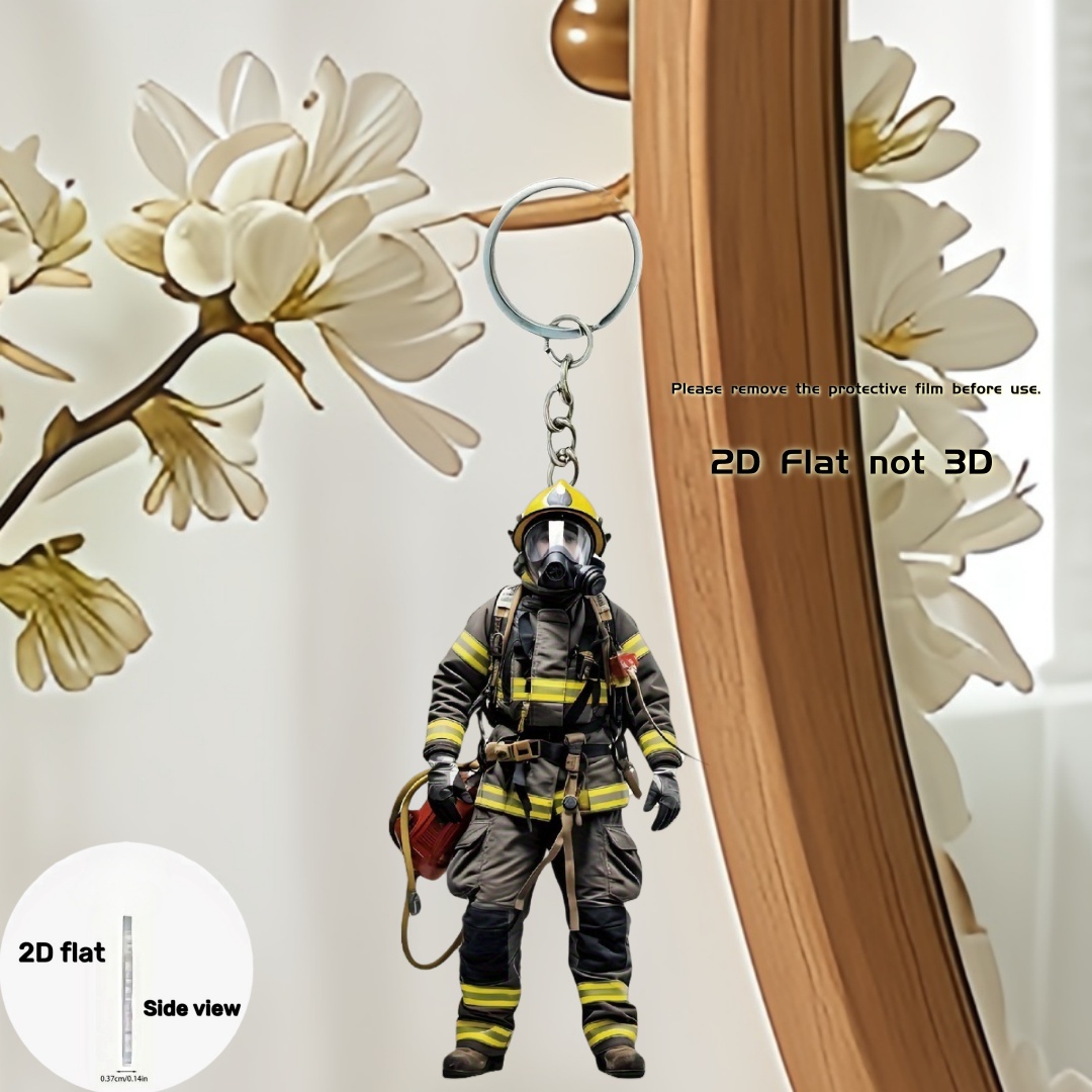 2D Firemen Warrior Keychain Fi - Heavy Equipment Key Ring review and price