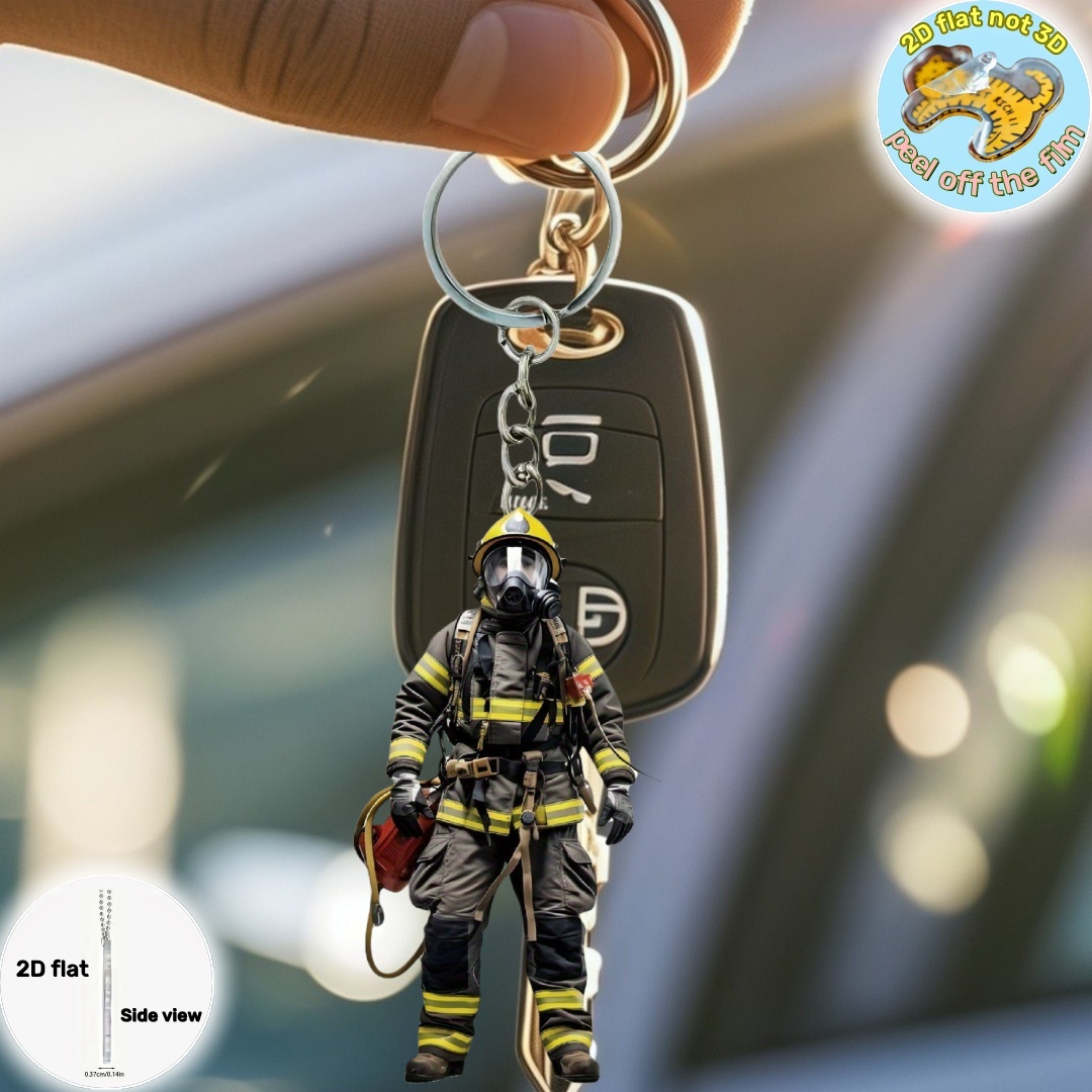 2D Firemen Warrior Keychain Fi - Heavy Equipment Key Ring review and price